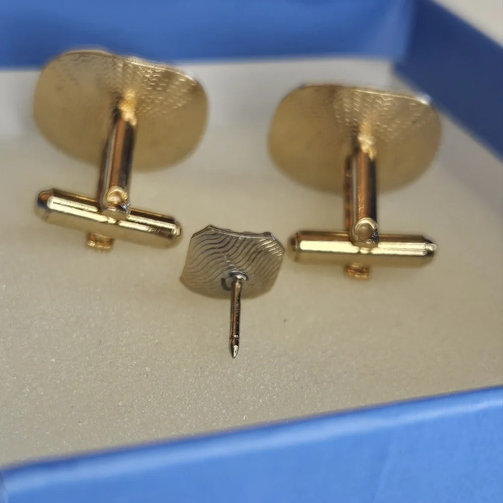 Gold and Pearl Cuff Links